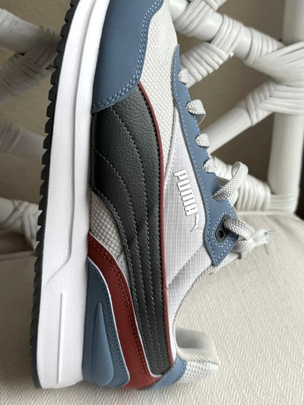Puma Men's R78 Retro Running Sneakers Grey Blue 404025-07 Size US 10 NWT - Picture 6 of 16